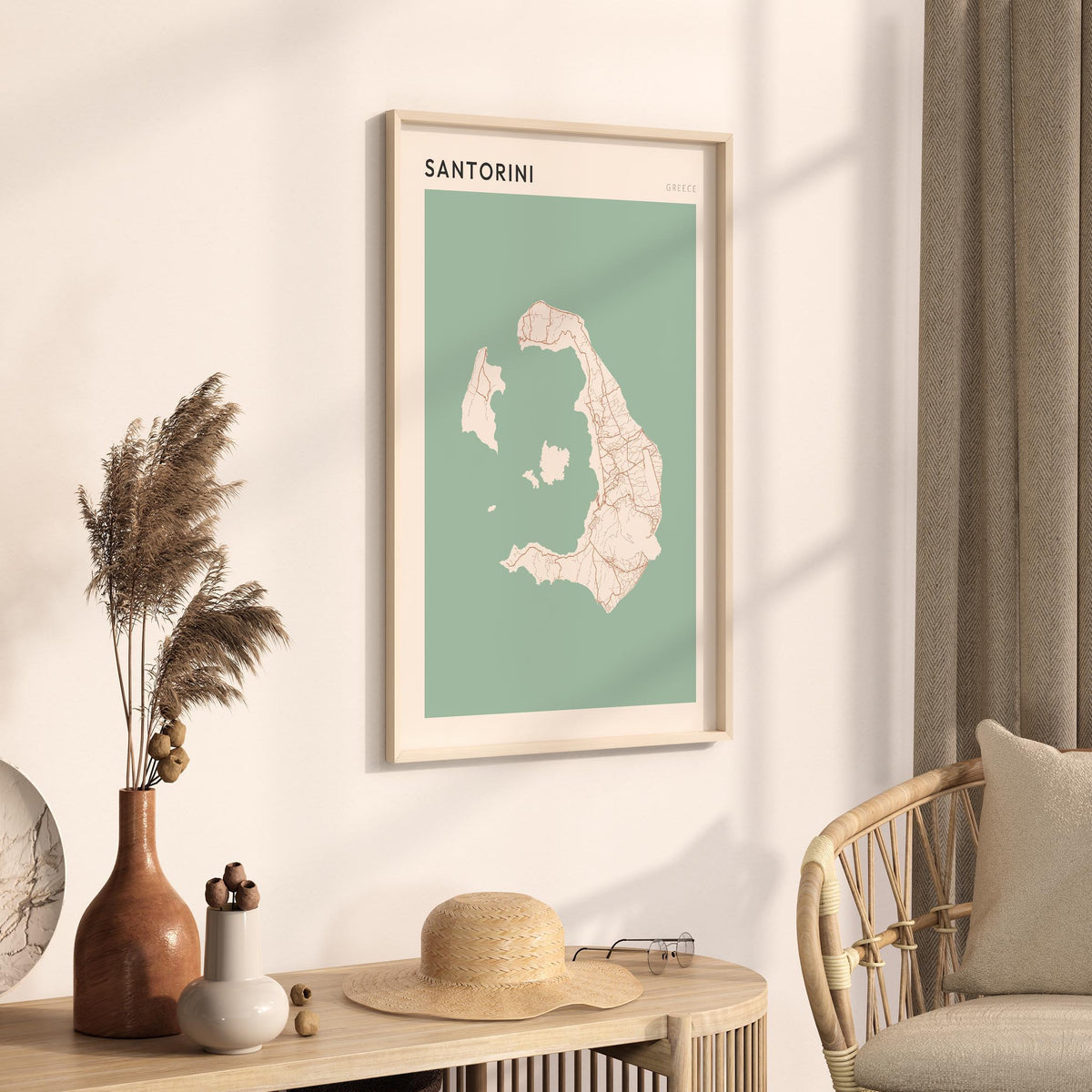 santorini greece map poster - image 3