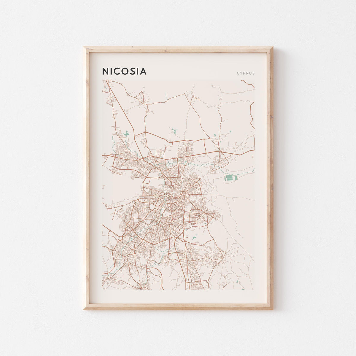 nicosia, cyprus map poster - image 1