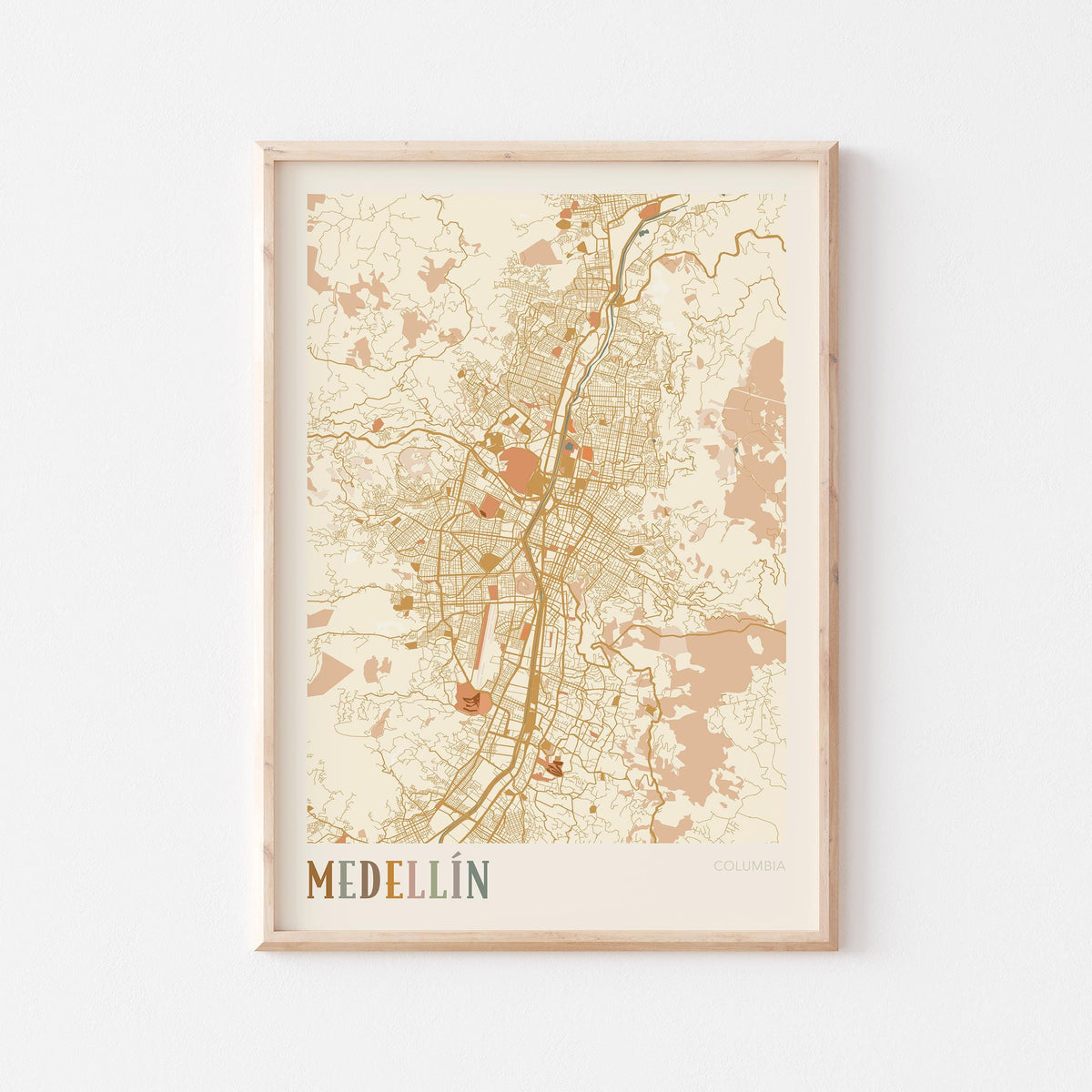 medellin, colombia map poster - image 1