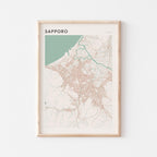 sapporo, japan map poster - image 1