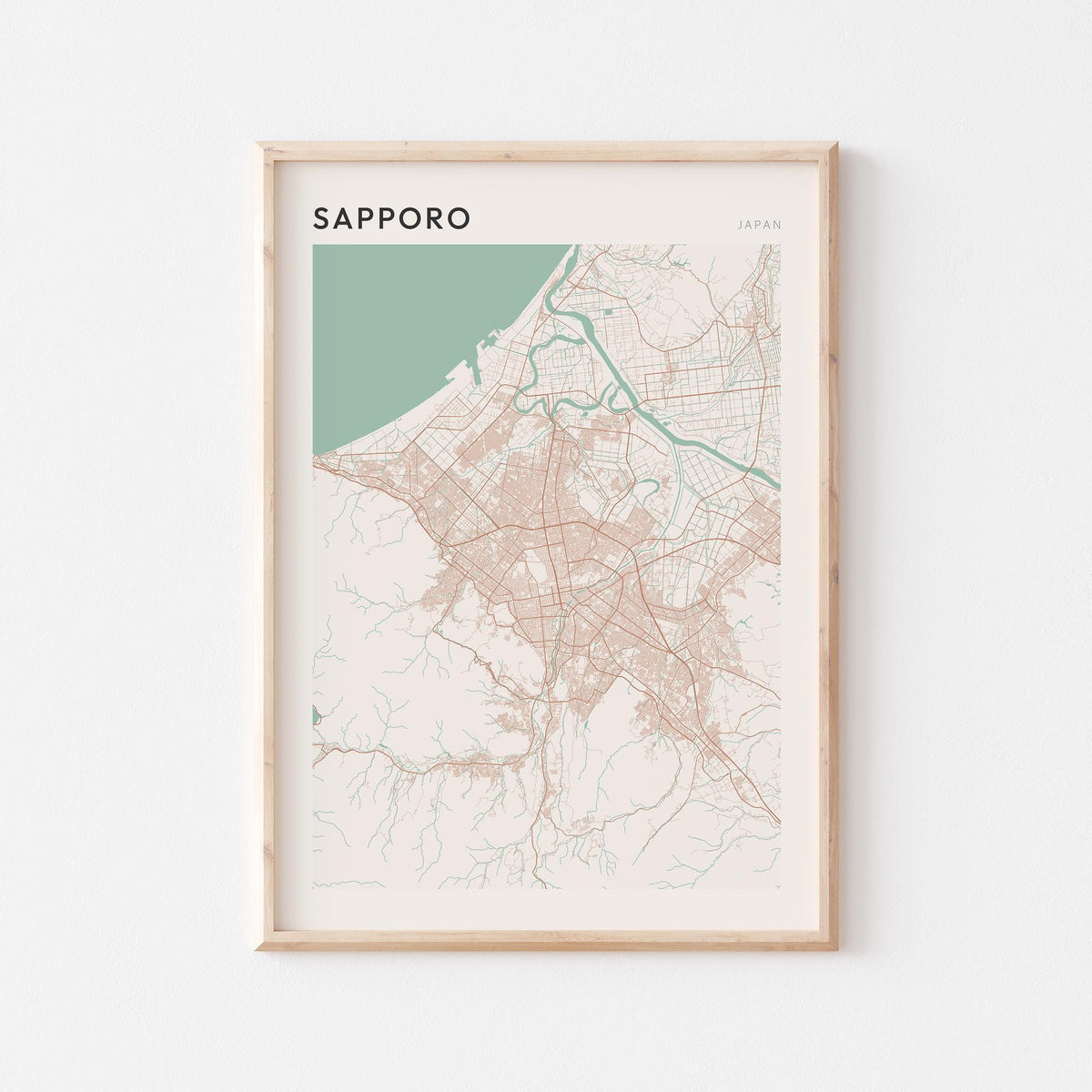 sapporo, japan map poster - image 1