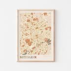nottingham, united kingdom map poster - image 1