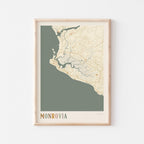 monrovia, liberia map poster - image 1