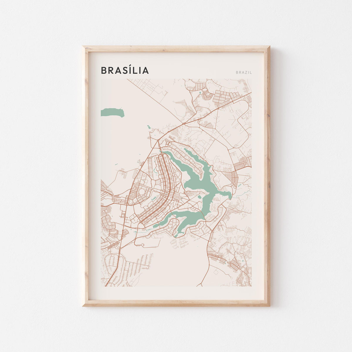 brasilia, brazil map poster - image 1