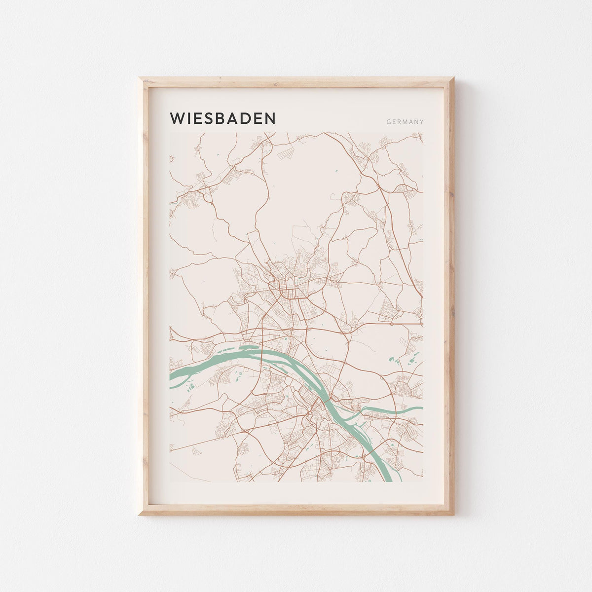 wiesbaden germany map poster - image 1