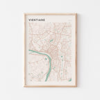 vientiane, laos map poster - image 1