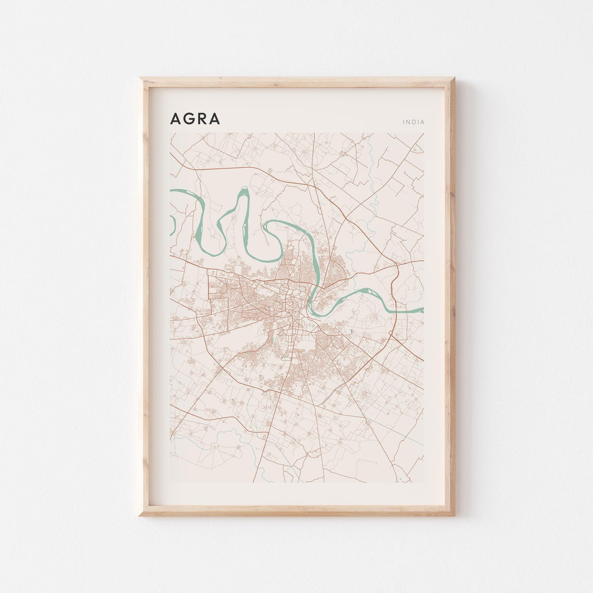 agra, india map poster - image 1