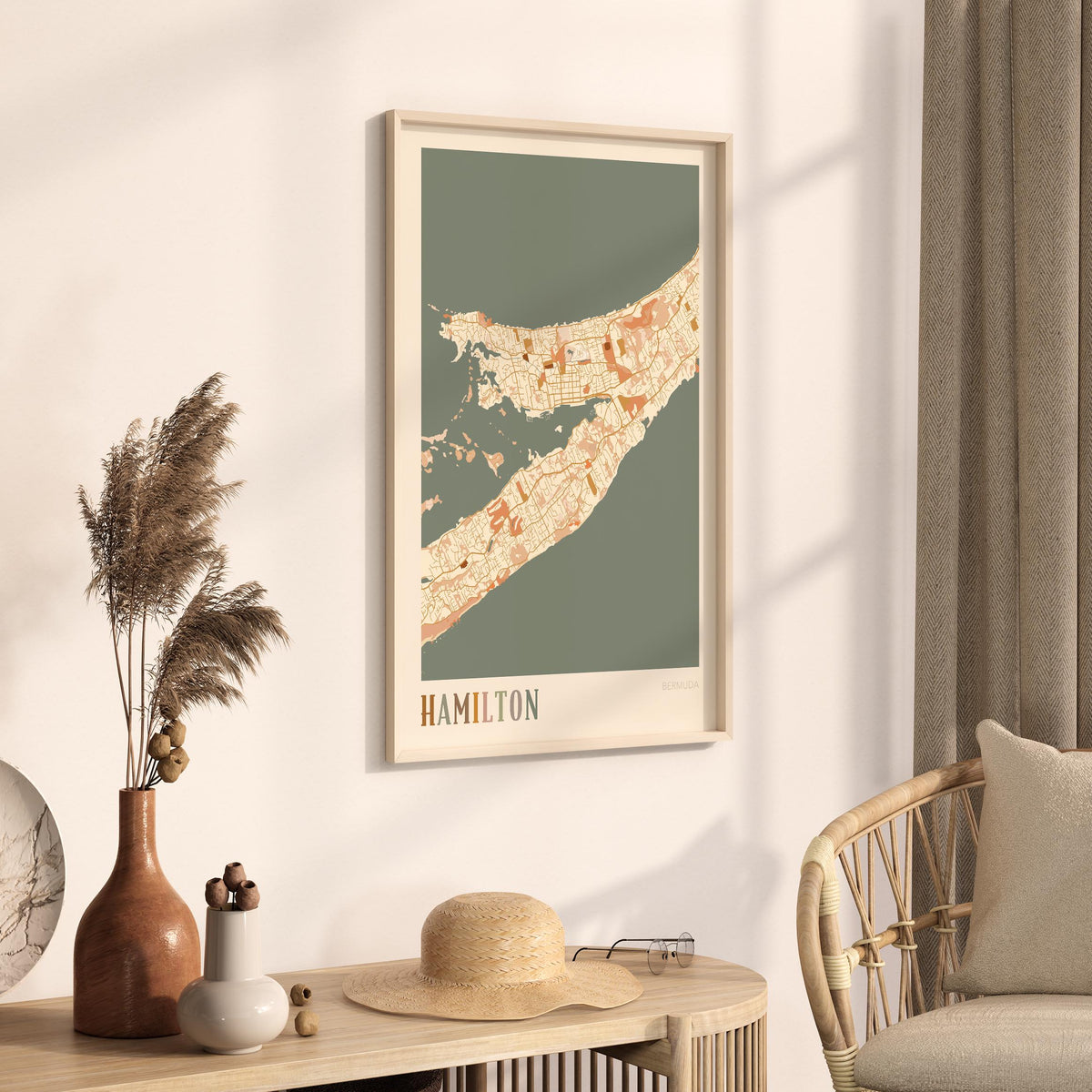 hamilton, bermuda map poster - image 2