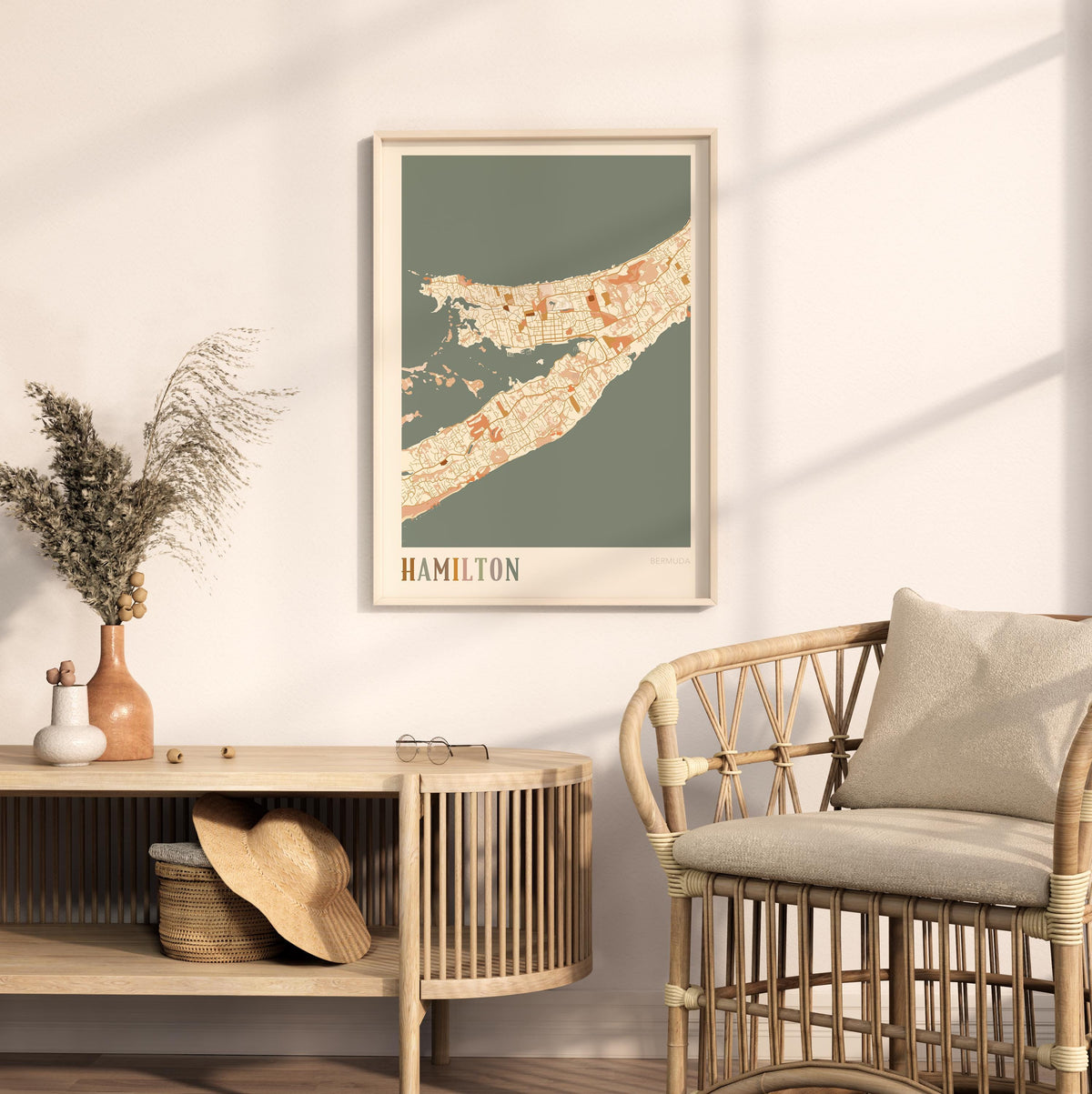 hamilton, bermuda map poster - image 3