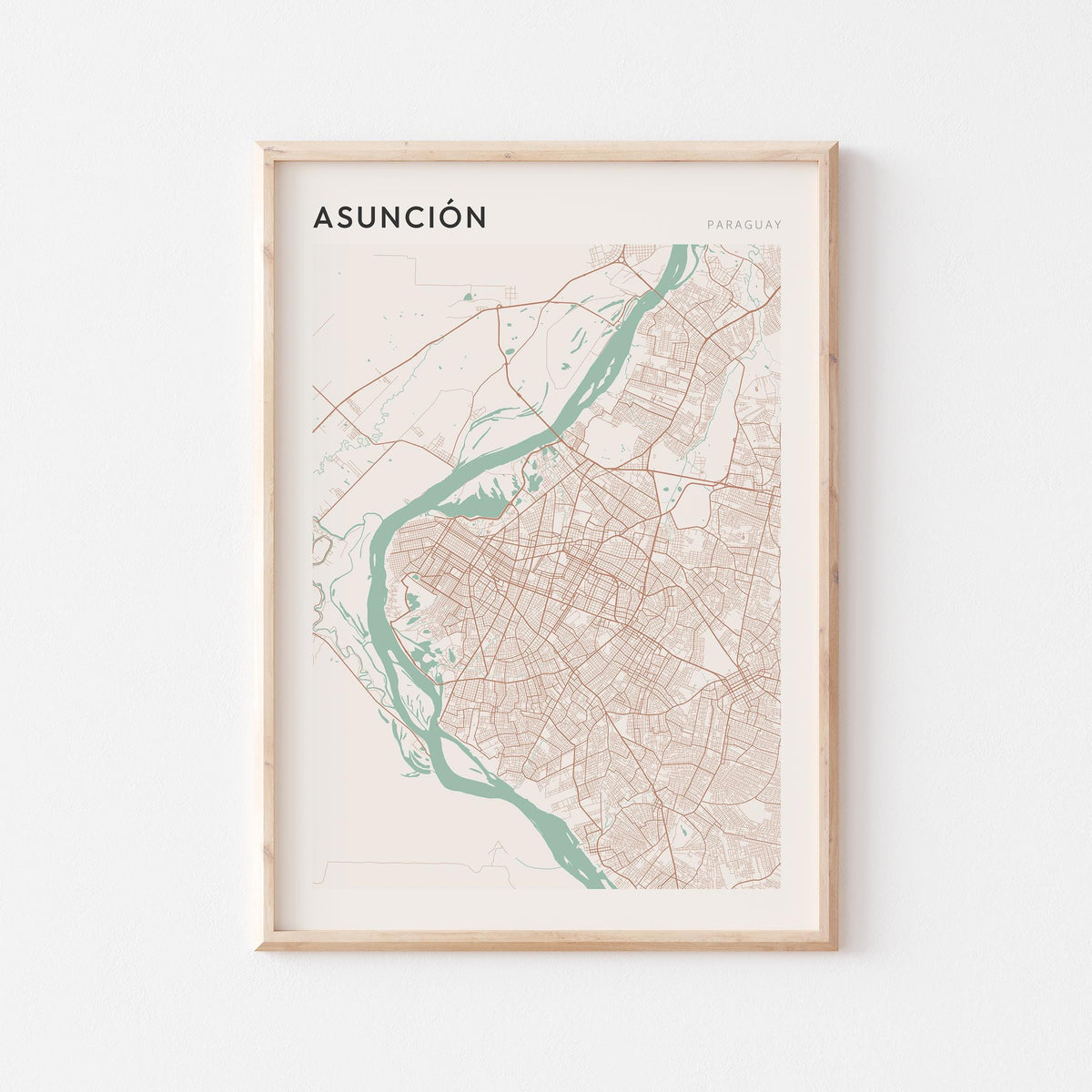 asuncion, paraguay map poster - image 1