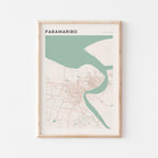 paramaribo, suriname map poster - image 1
