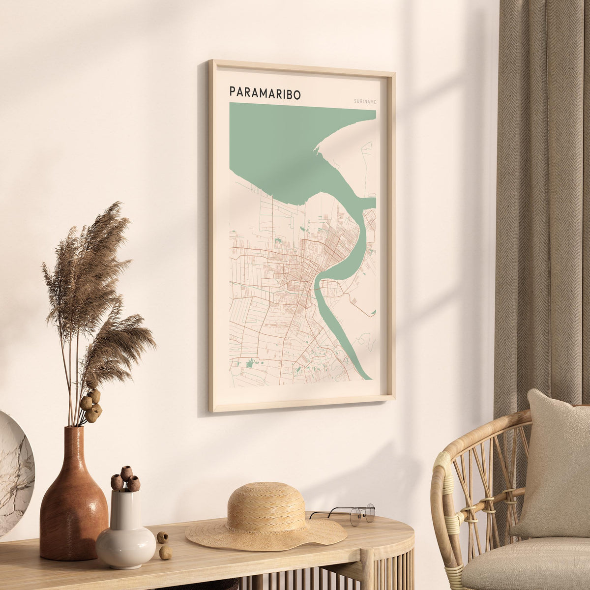 paramaribo, suriname map poster - image 2