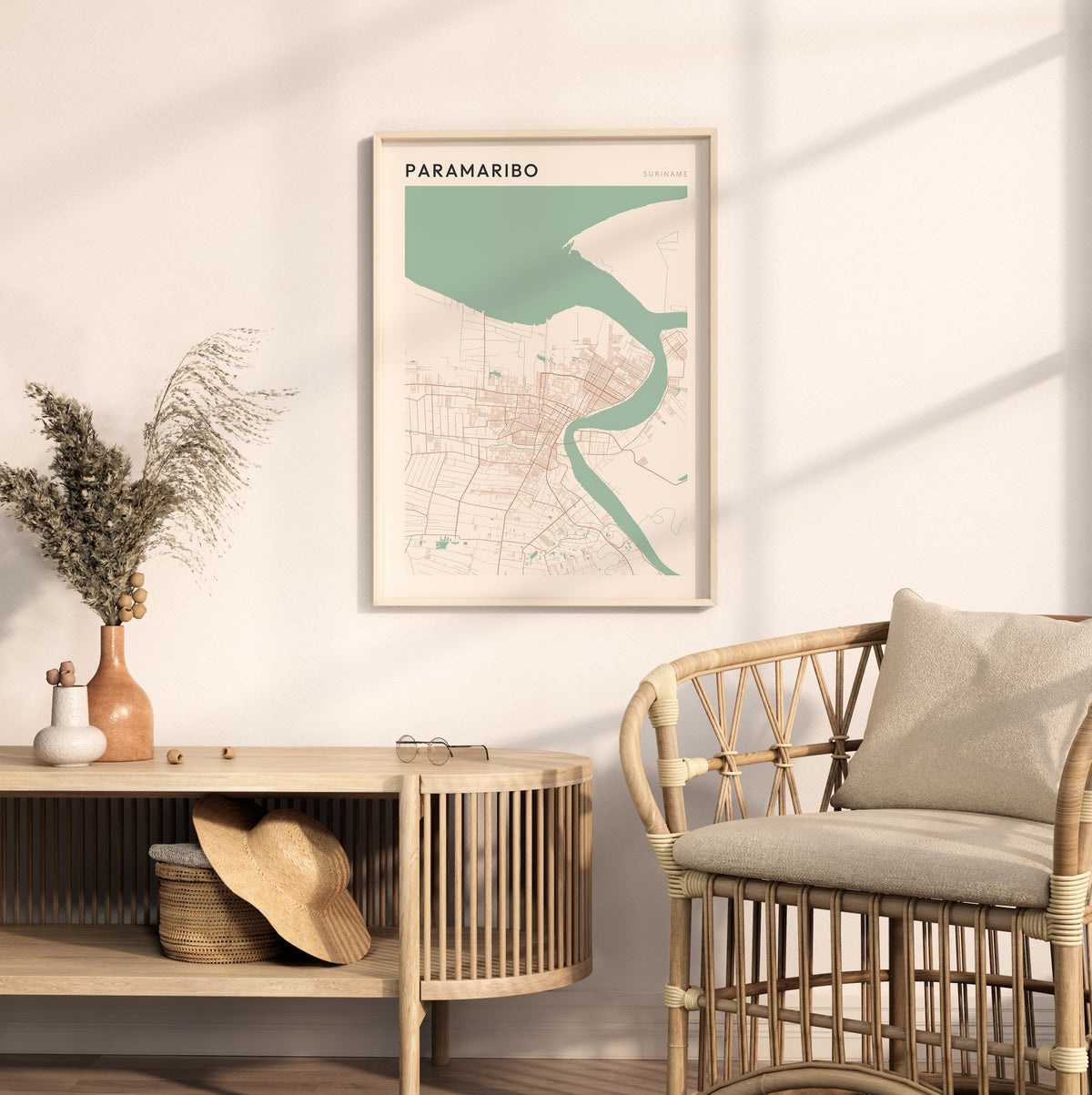 paramaribo, suriname map poster - image 3