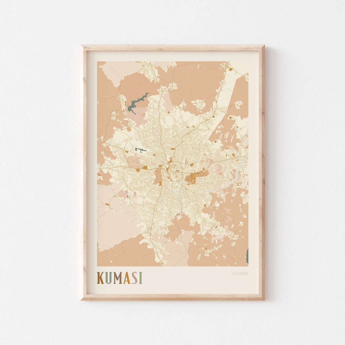 kumasi, ghana map poster - image 1