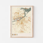 harbin, china map poster - image 1