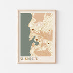 saint georges, grenada map poster - image 1