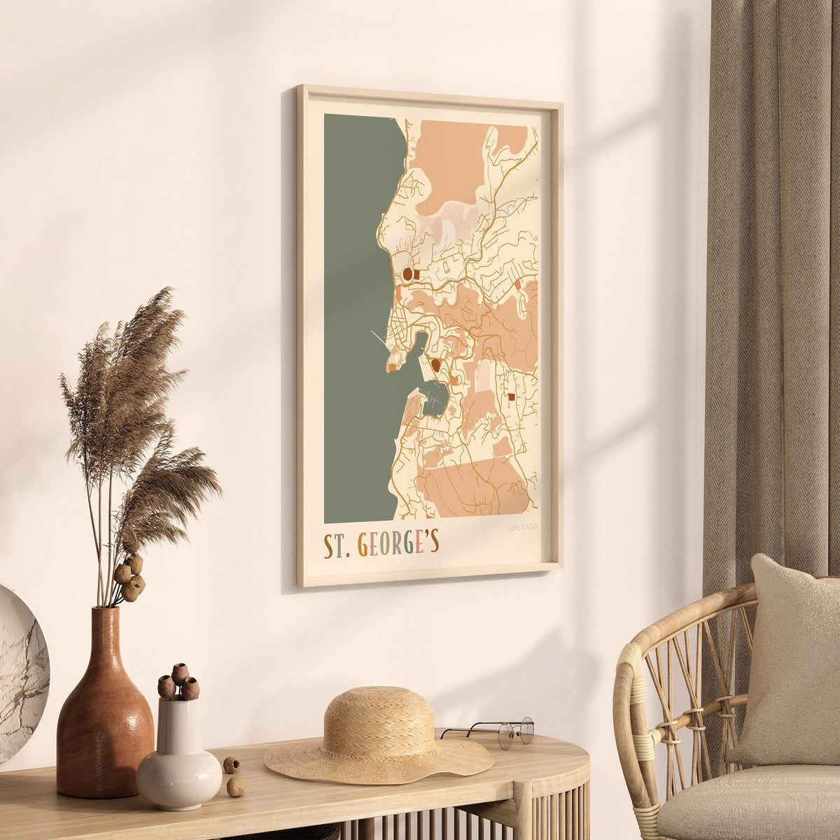 saint georges, grenada map poster - image 2