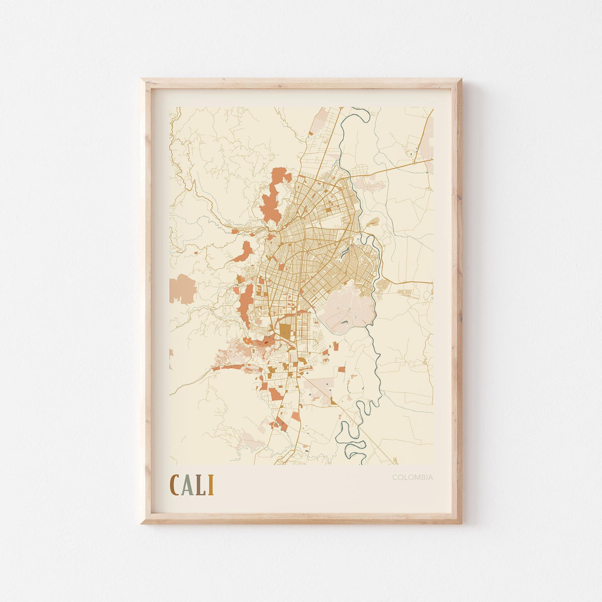 cali, colombia map poster - image 1