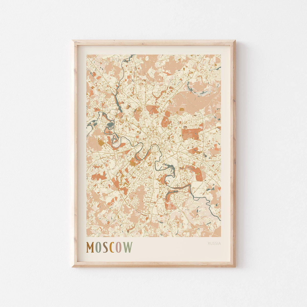 moscow russia map poster - image 1