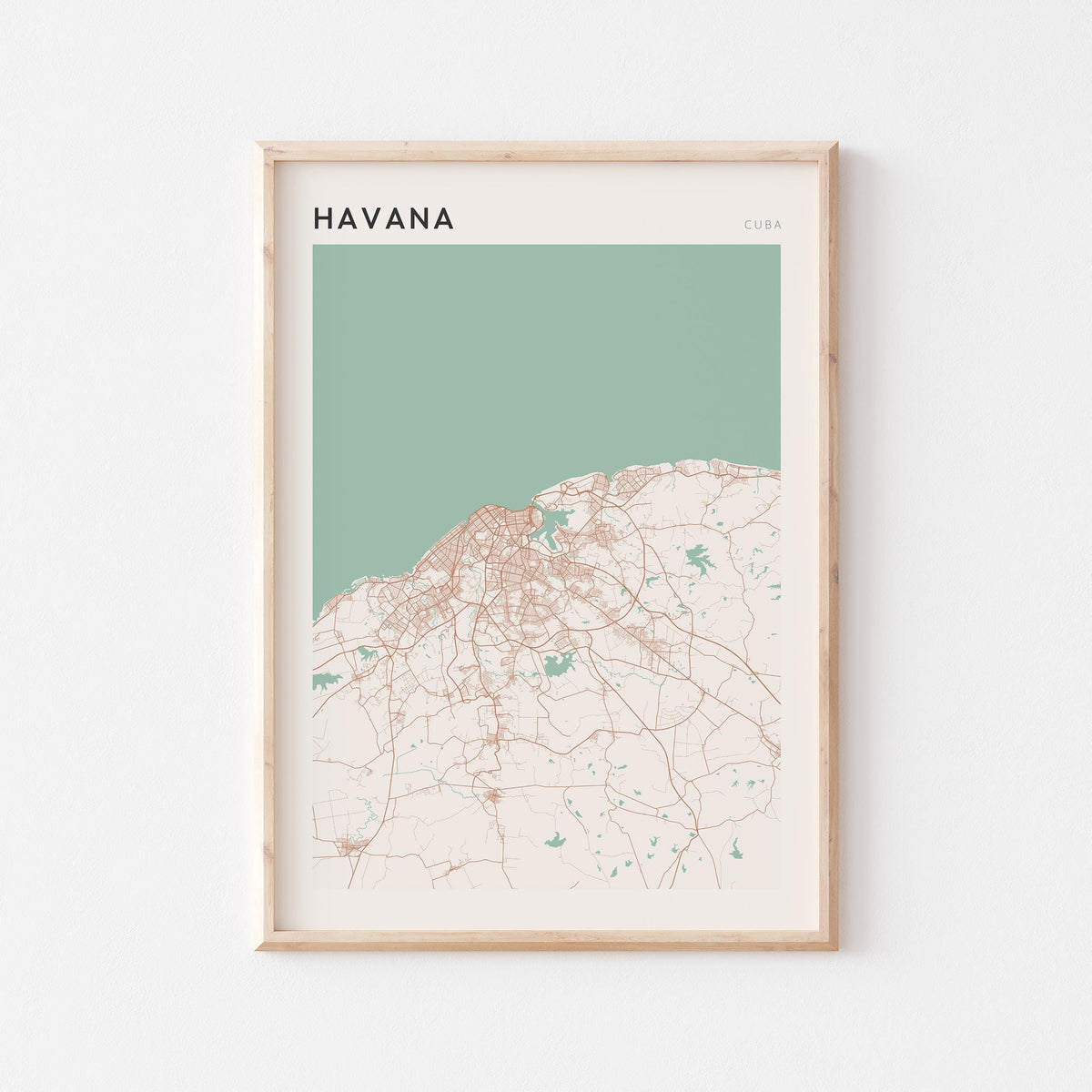 havana, cuba map poster - image 1