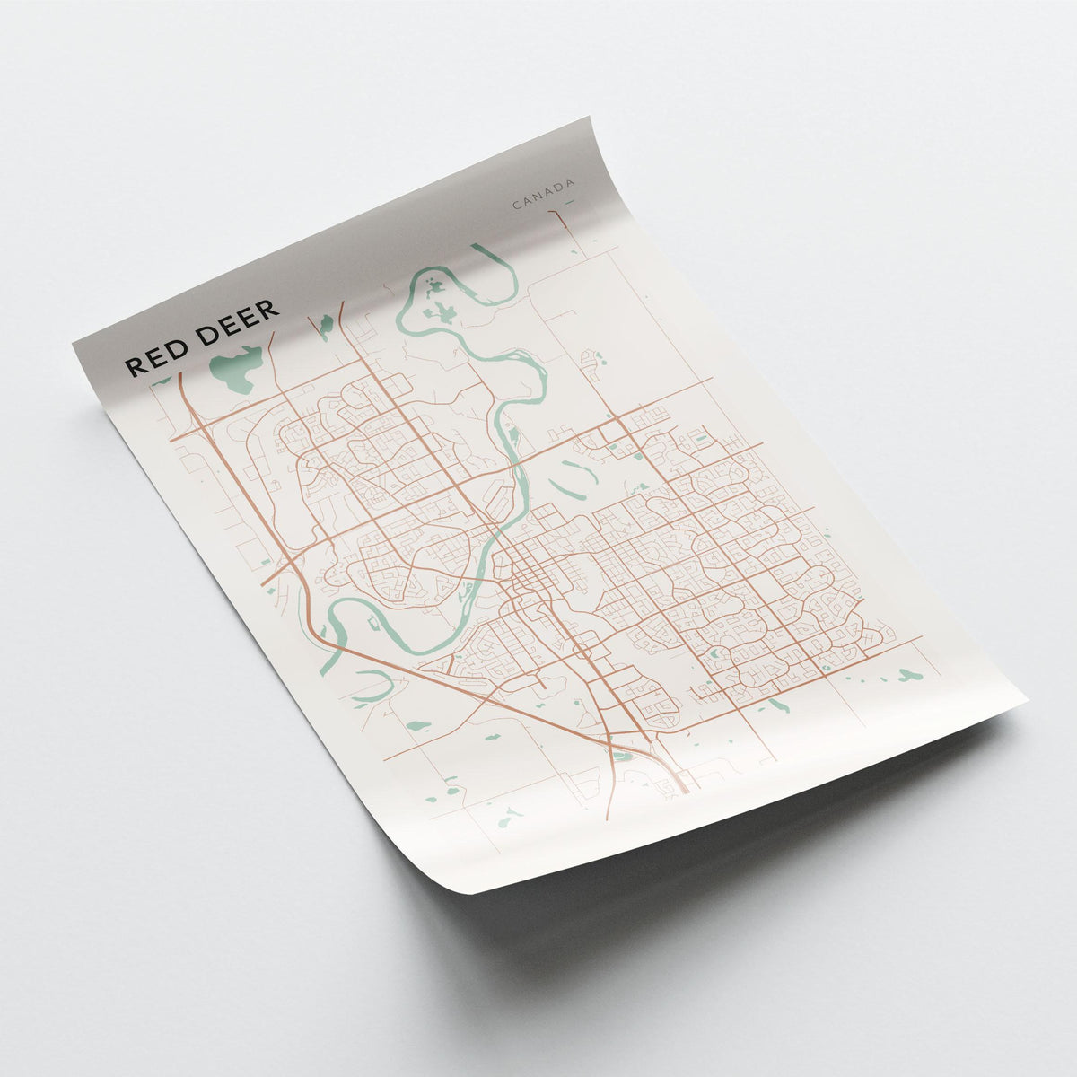 red deer, alberta map poster - image 3