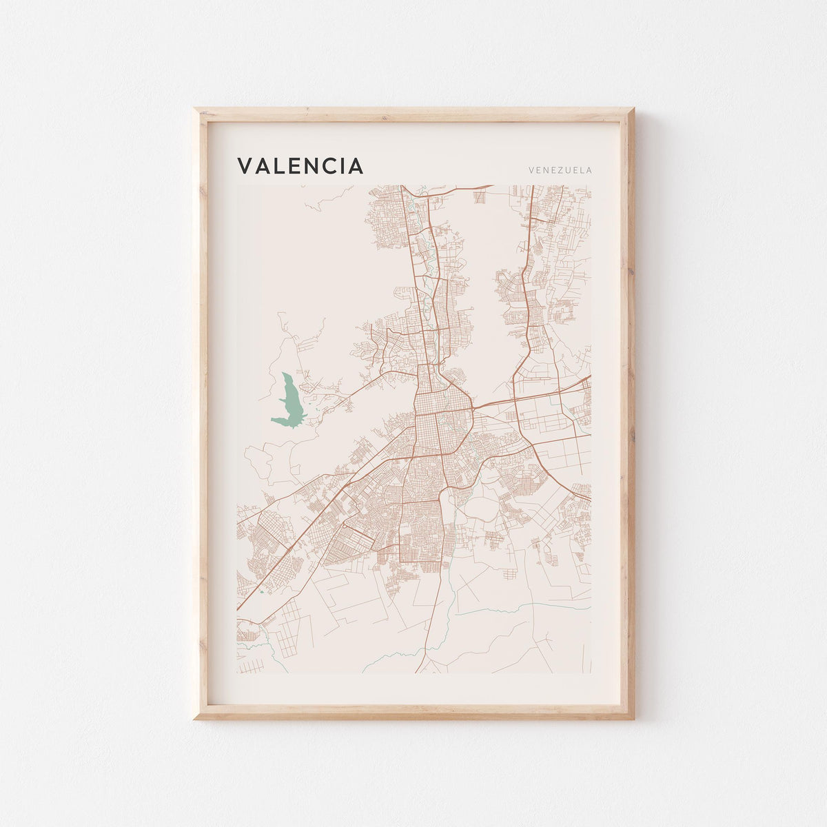 valencia, venezuela map poster - image 1