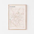 st helens, united kingdom map poster - image 1
