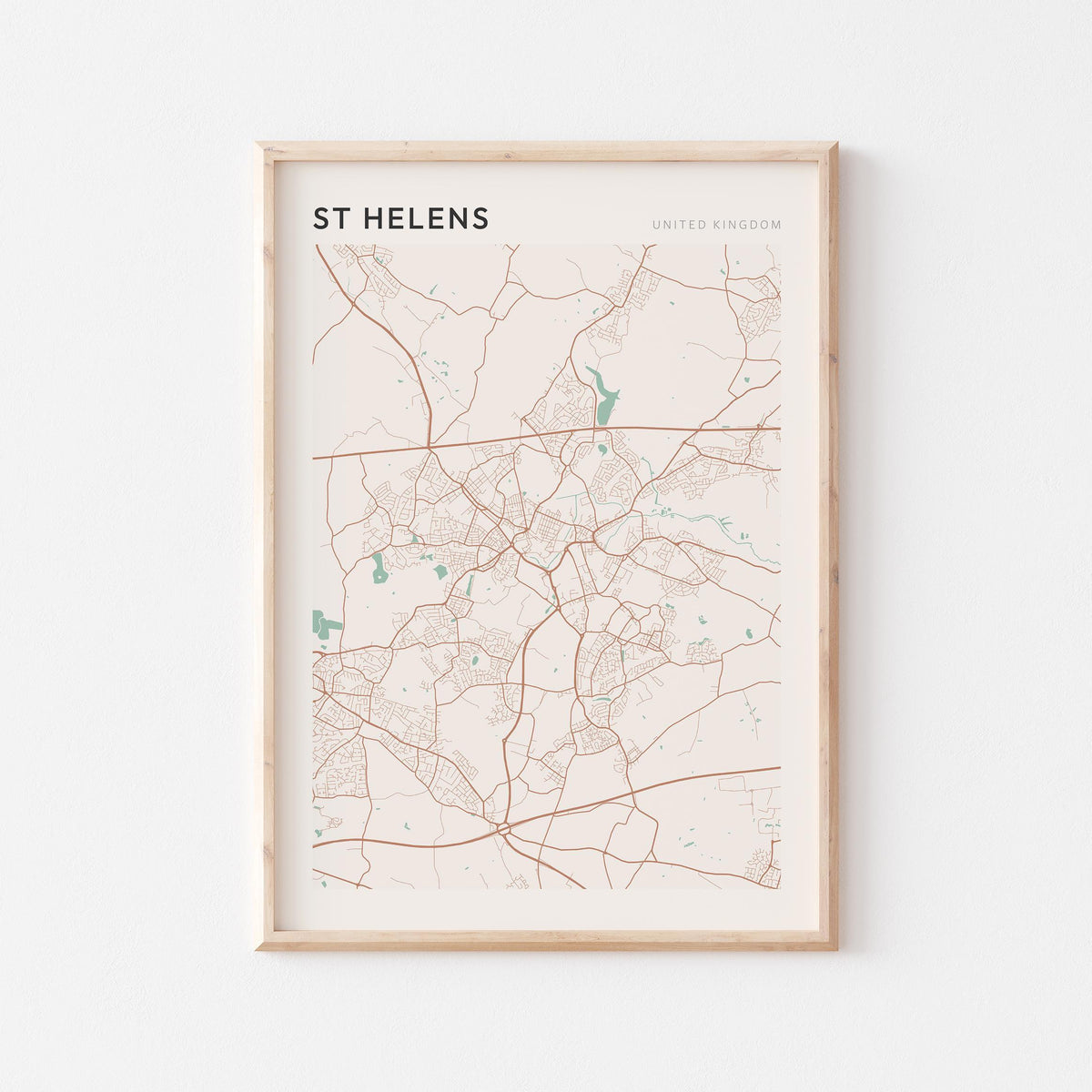st helens, united kingdom map poster - image 1