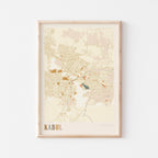 kabul, afghanistan map poster - image 1