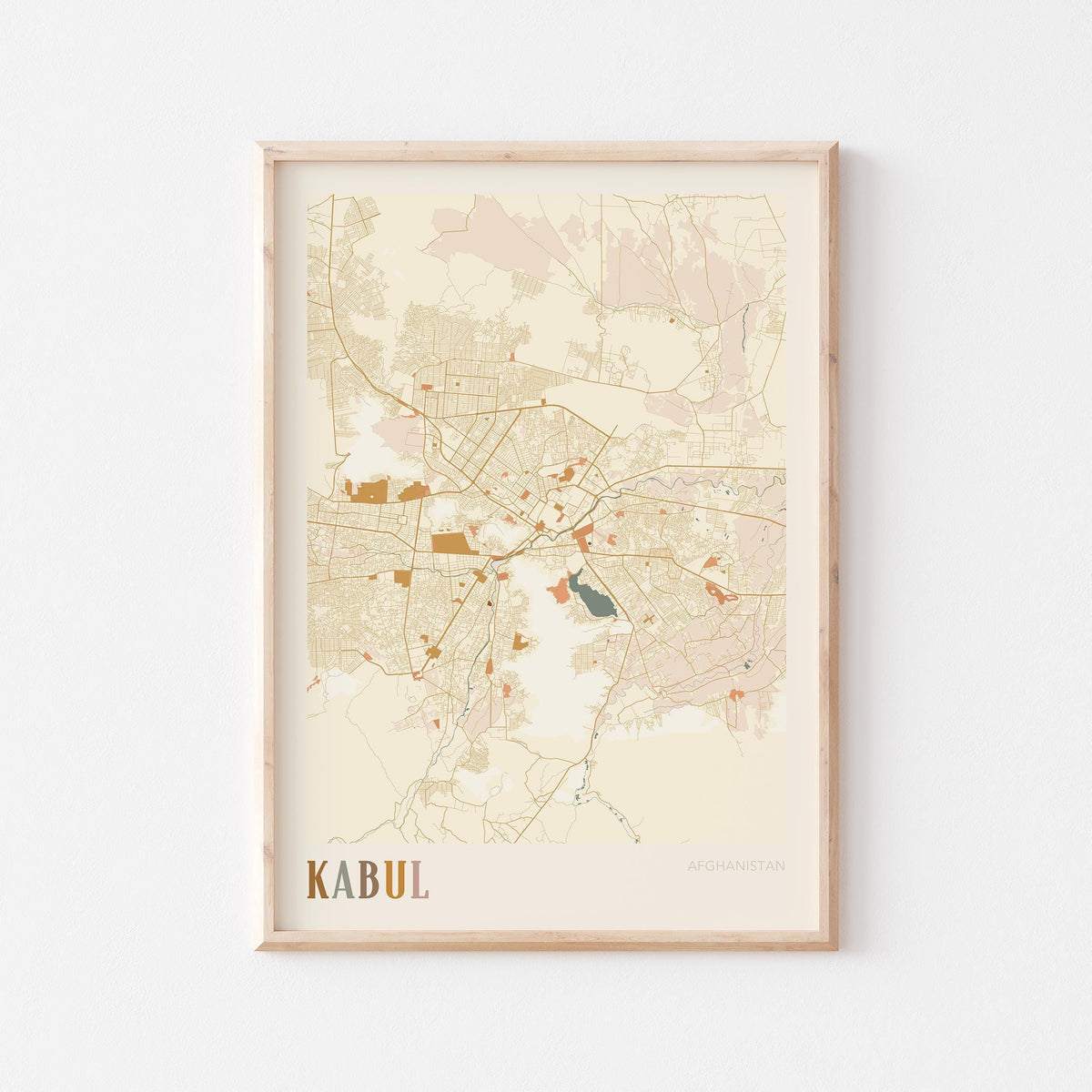 kabul, afghanistan map poster - image 1