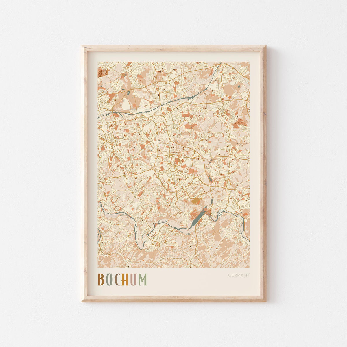 bochum germany map poster - image 1