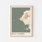 preah sihanouk, cambodia map poster - image 1