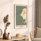 preah sihanouk, cambodia map poster - image 2