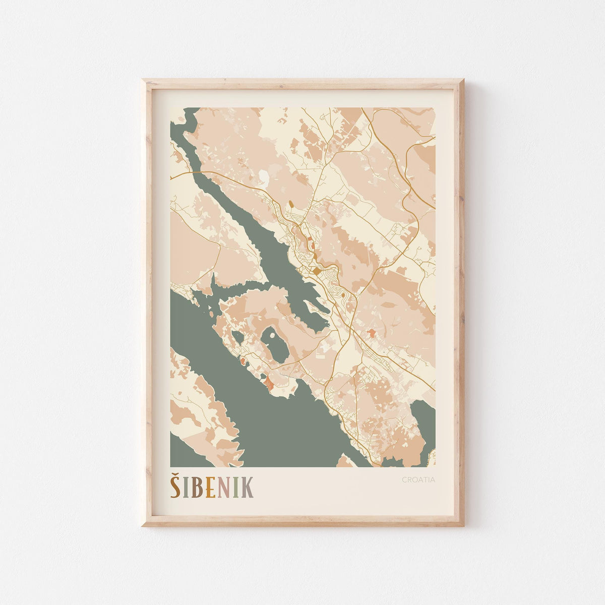 sibenik croatia map poster - image 1
