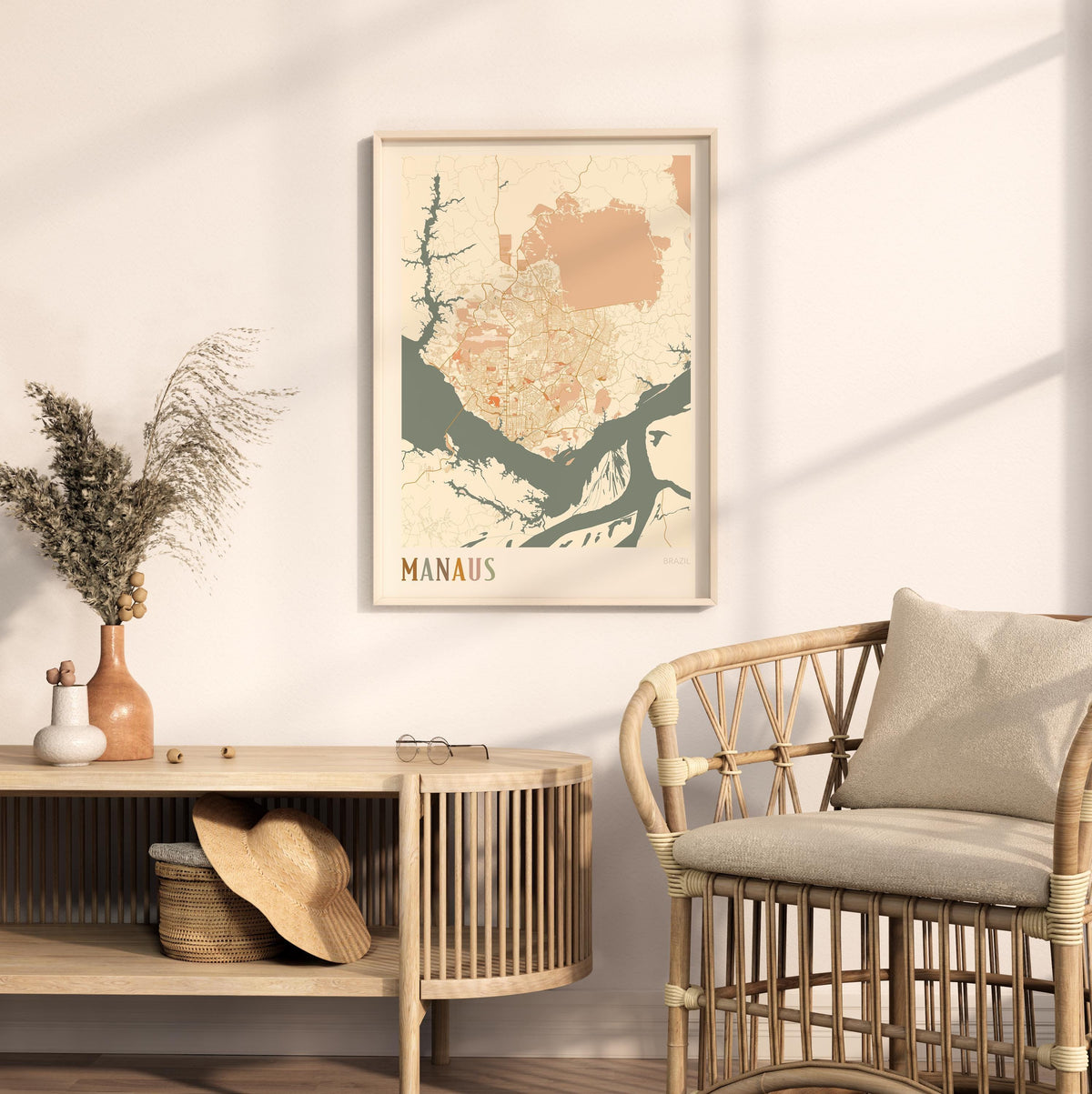 manaus, brazil map poster - image 3