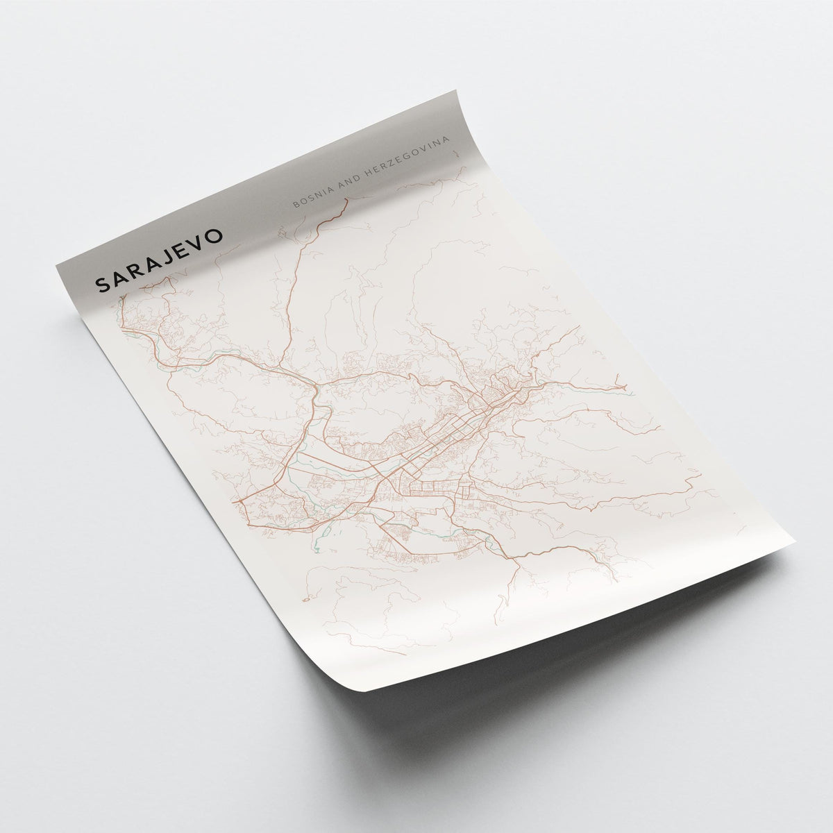 sarajevo bosnia and herzegovina map poster - image 4