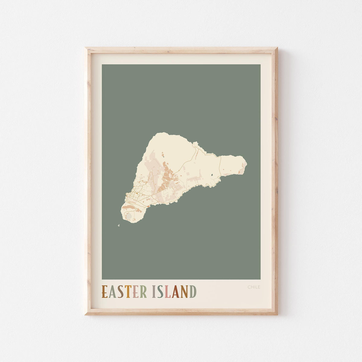 easter island, chile map poster - image 1