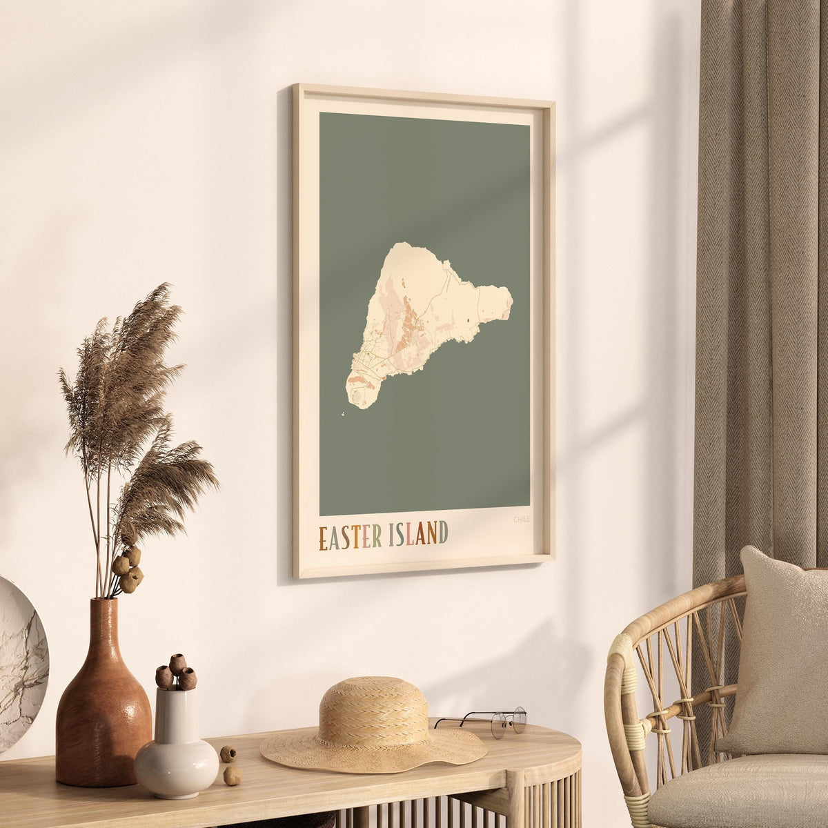 easter island, chile map poster - image 2