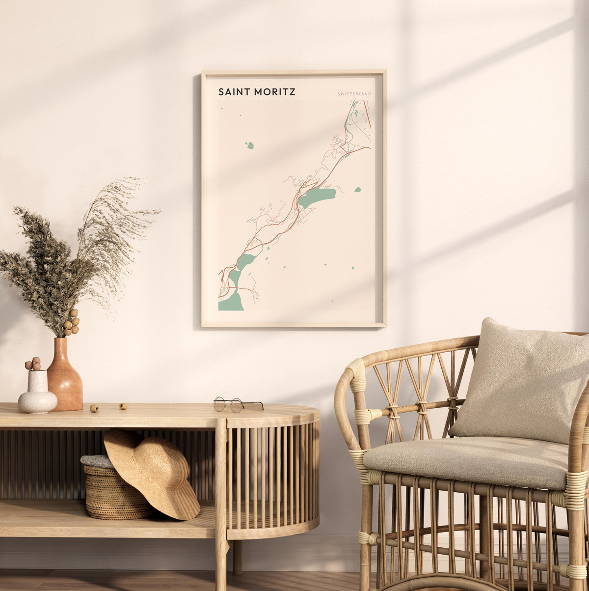 saint moritz switzerland map poster - image 3