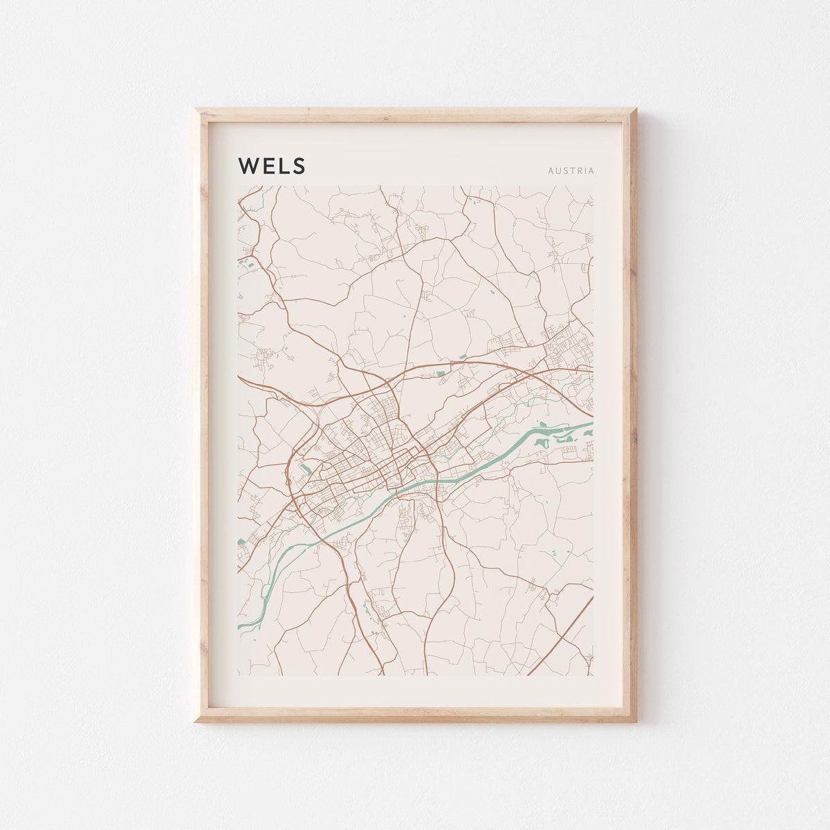 wels austria map poster - image 1