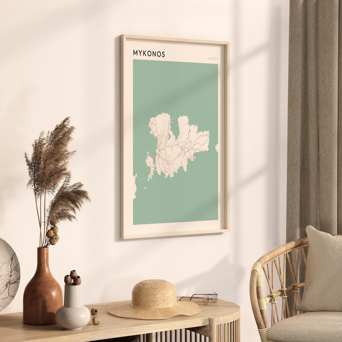 mykonos greece map poster - image 2