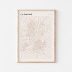 lilongwe, malawi map poster - image 1