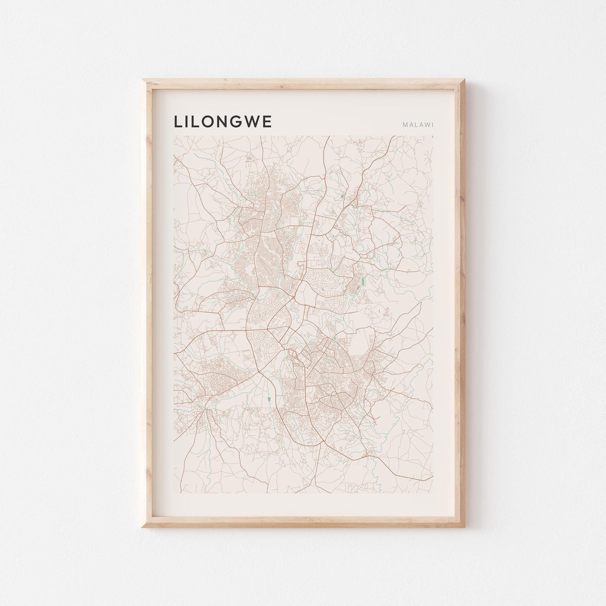 lilongwe, malawi map poster - image 1