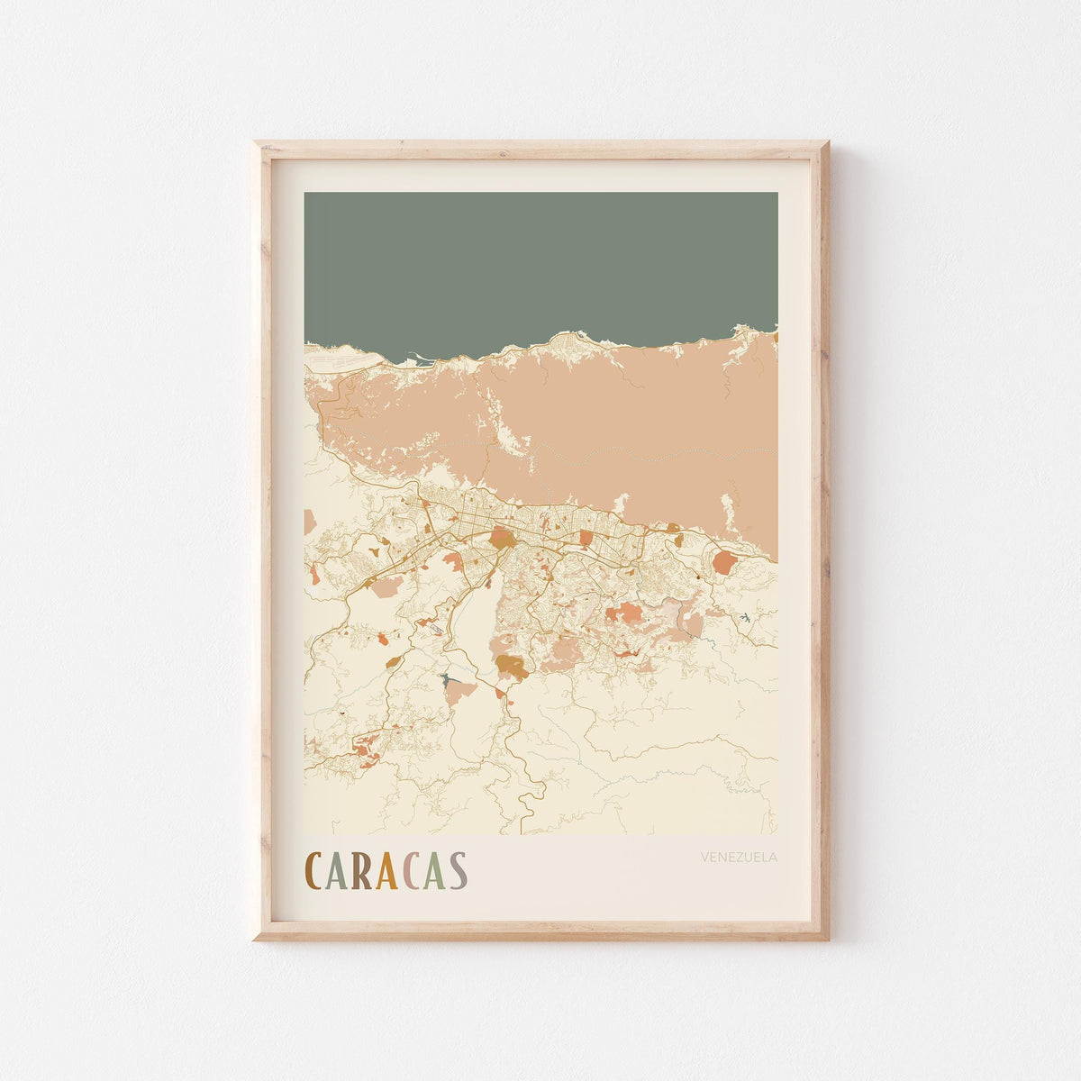 caracas, venezuela map poster - image 1