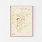 ganja, azerbaijan map poster - image 1