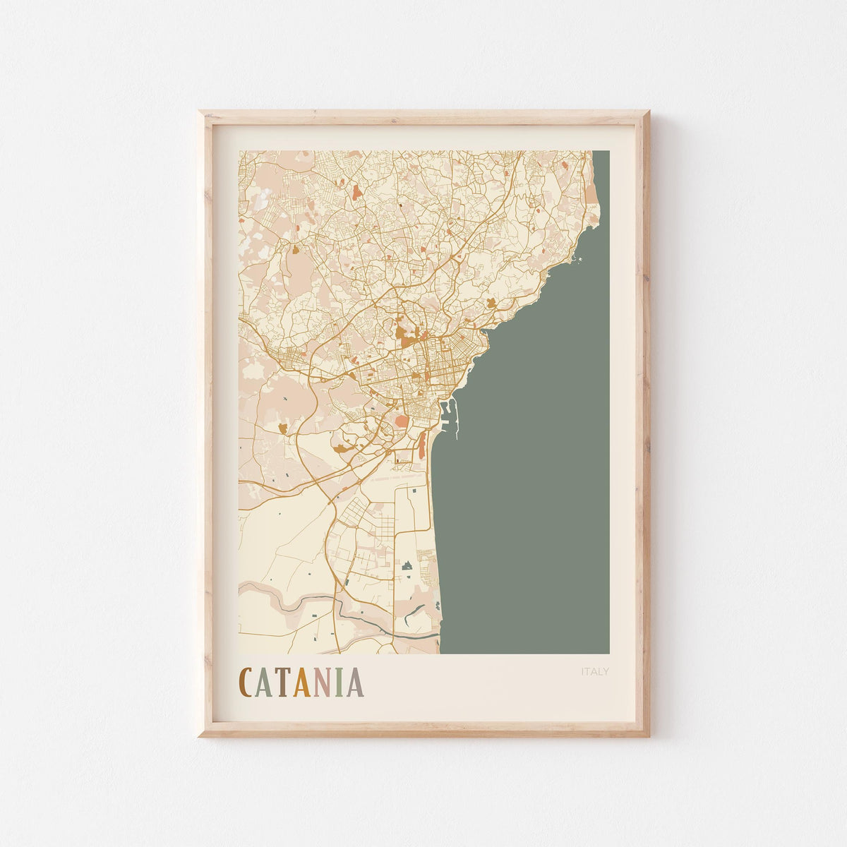catania italy map poster - image 1