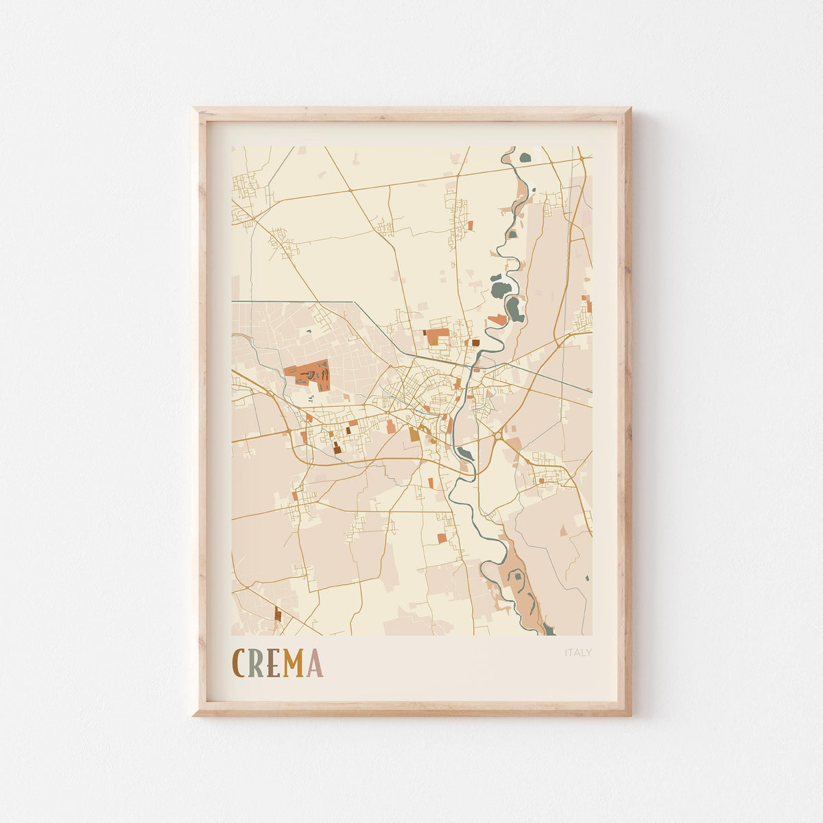 crema italy map poster - image 1