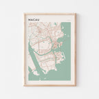 macau, china map poster - image 1