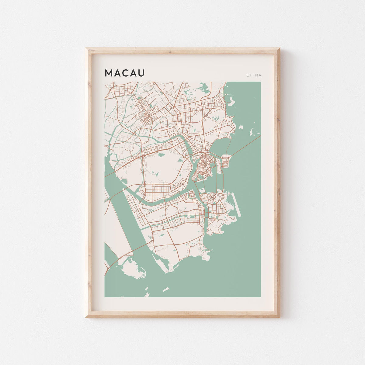 macau, china map poster - image 1