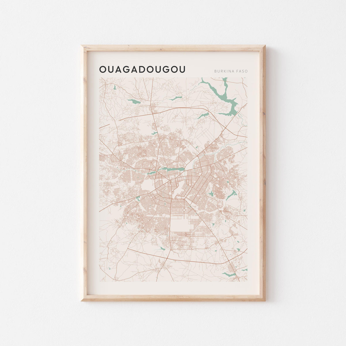 ouagadougou, burkina faso map poster - image 1